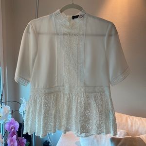 Zara White Blouse. Excellent Condition. Size Small